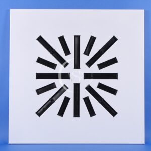 DIFUSOR RADIAL CUADRADO S/ PLACA TECHO CAJA PLENUM